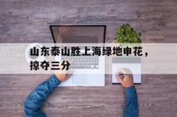 开云官方app下载站-山东泰山胜上海绿地申花，掠夺三分